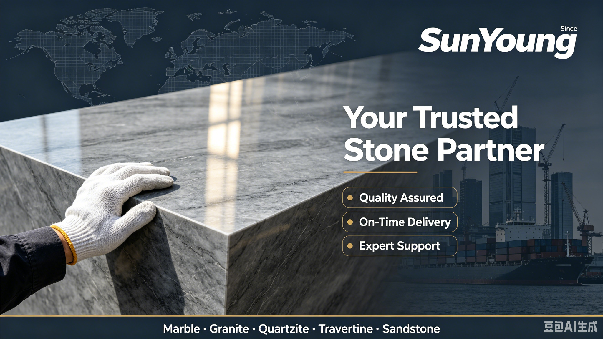 Sun Young Stone — Your Trusted Stone Partner, supplying marble, granite, quartzite, travertine and sandstone